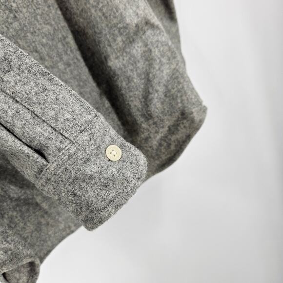 Wallace & Barnes Shirt Jacket Gray Wool Flannel Button Up Pockets Hunting Size M - Picture 6 of 7